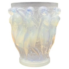 Retro A René LALIQUE Opalescent Glass  Bacchantes Vase 