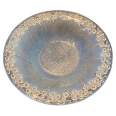 A Rene lalique Opalescent Muquets  Glass bowl