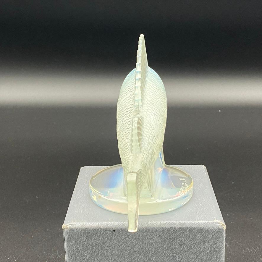 Glass A Rene lalique Perch car Mascot in opalescent glass For Sale