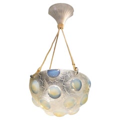 A Rene Lalique Soleil Chandelier in Opalescent Glass