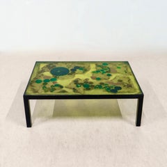 Resin and Black Metal Coffee Table France 70s