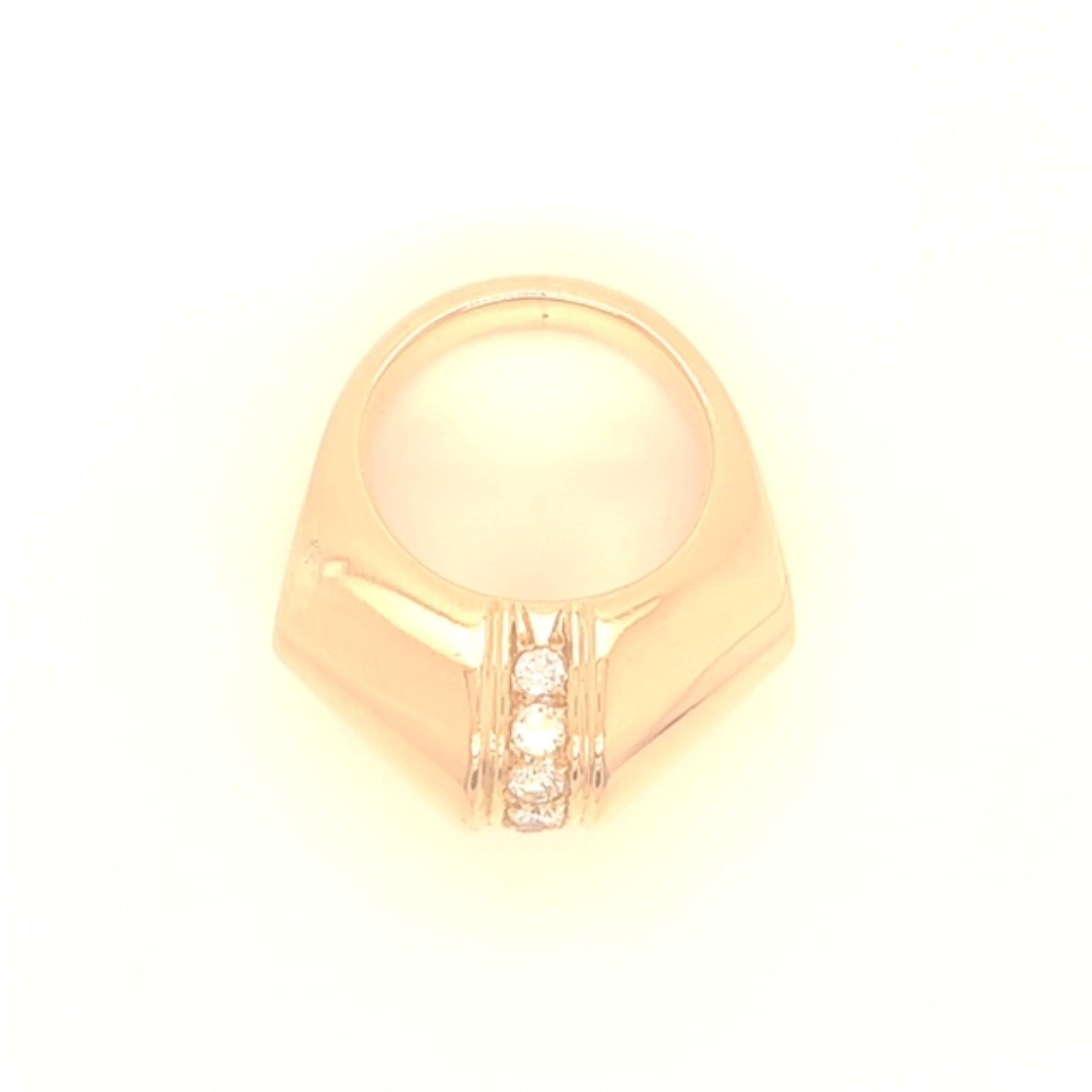 Brilliant Cut A Retro 18ct Rose gold and Diamond Ring Circa 1940s made in Paris.