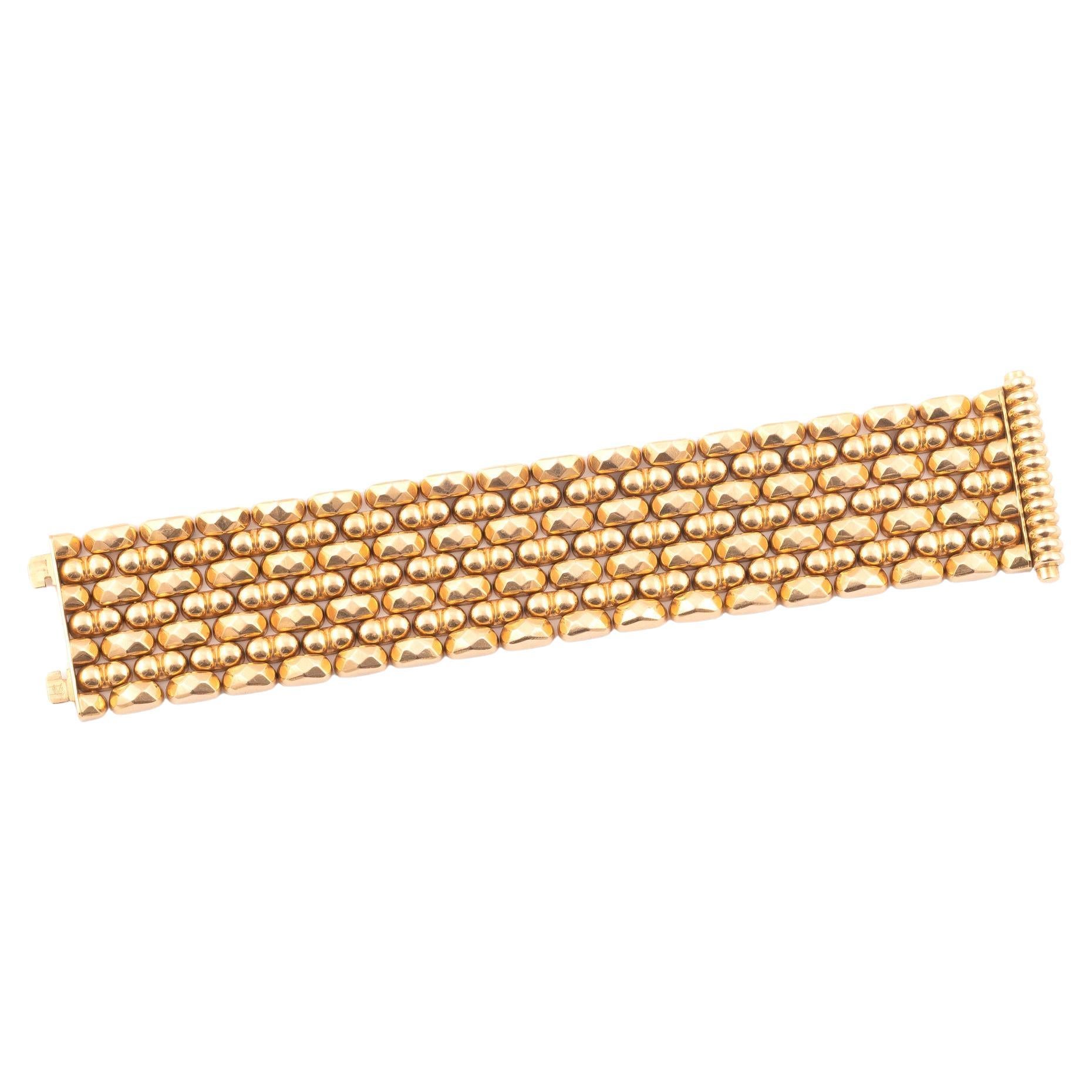 Retro 18k Gold Wide Bracelet Circa 1945 For Sale At 1stDibs How Big 