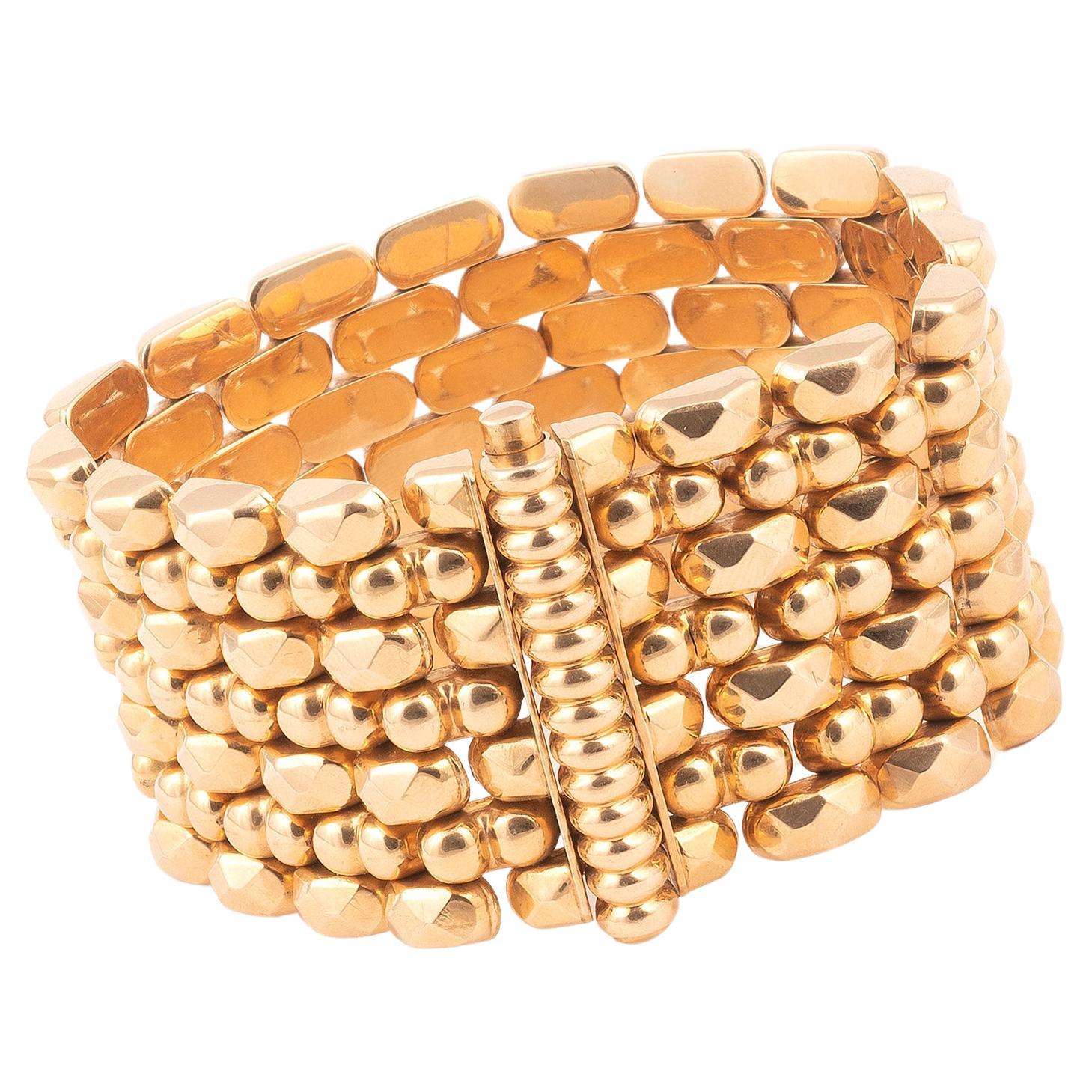 Vintage Louis Vuitton Chunky Heavy Link Bracelet Set in 18k Yellow Gold For  Sale at 1stDibs
