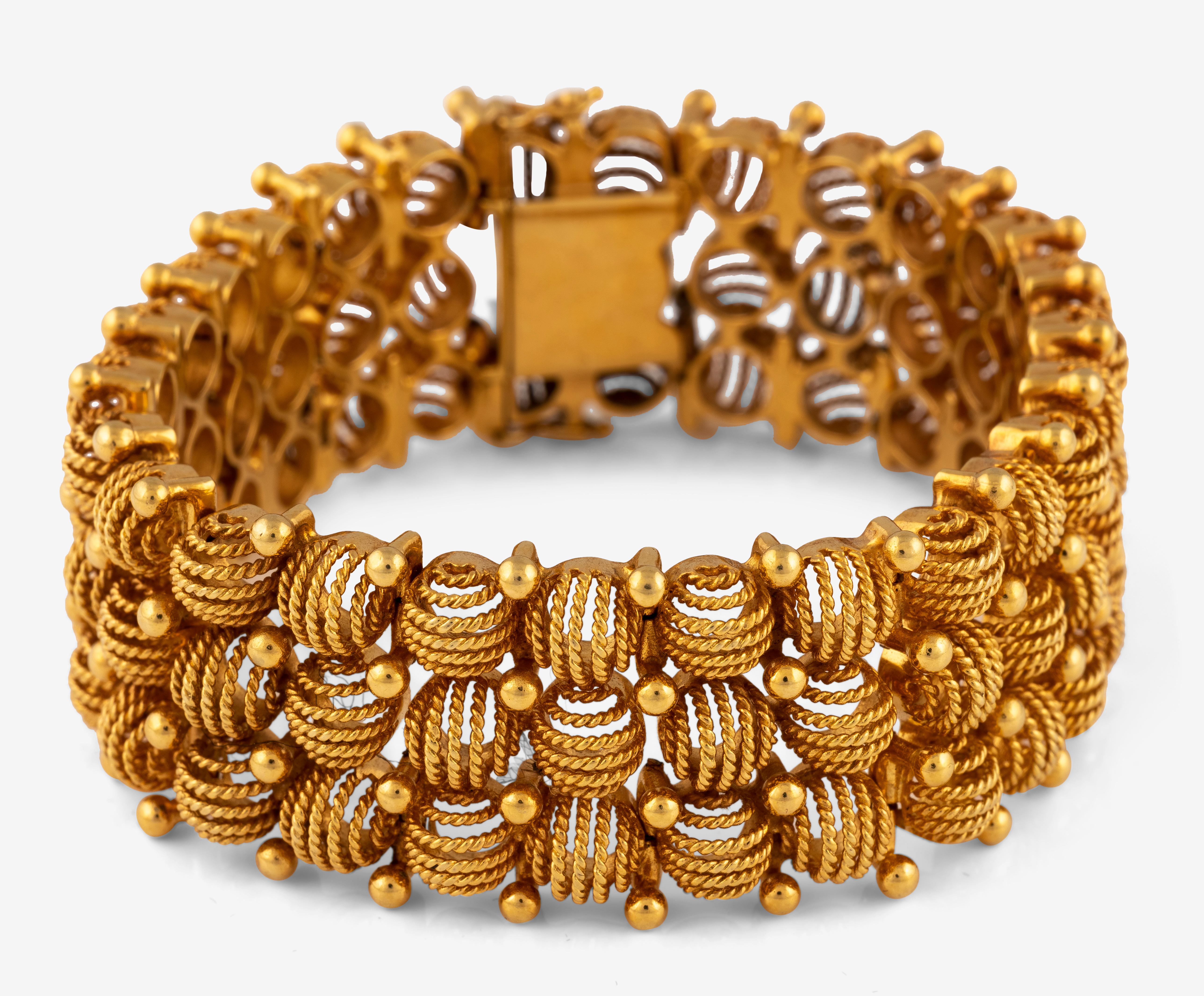 Women's or Men's Retro Rose Gold Bracelet, Circa 1940