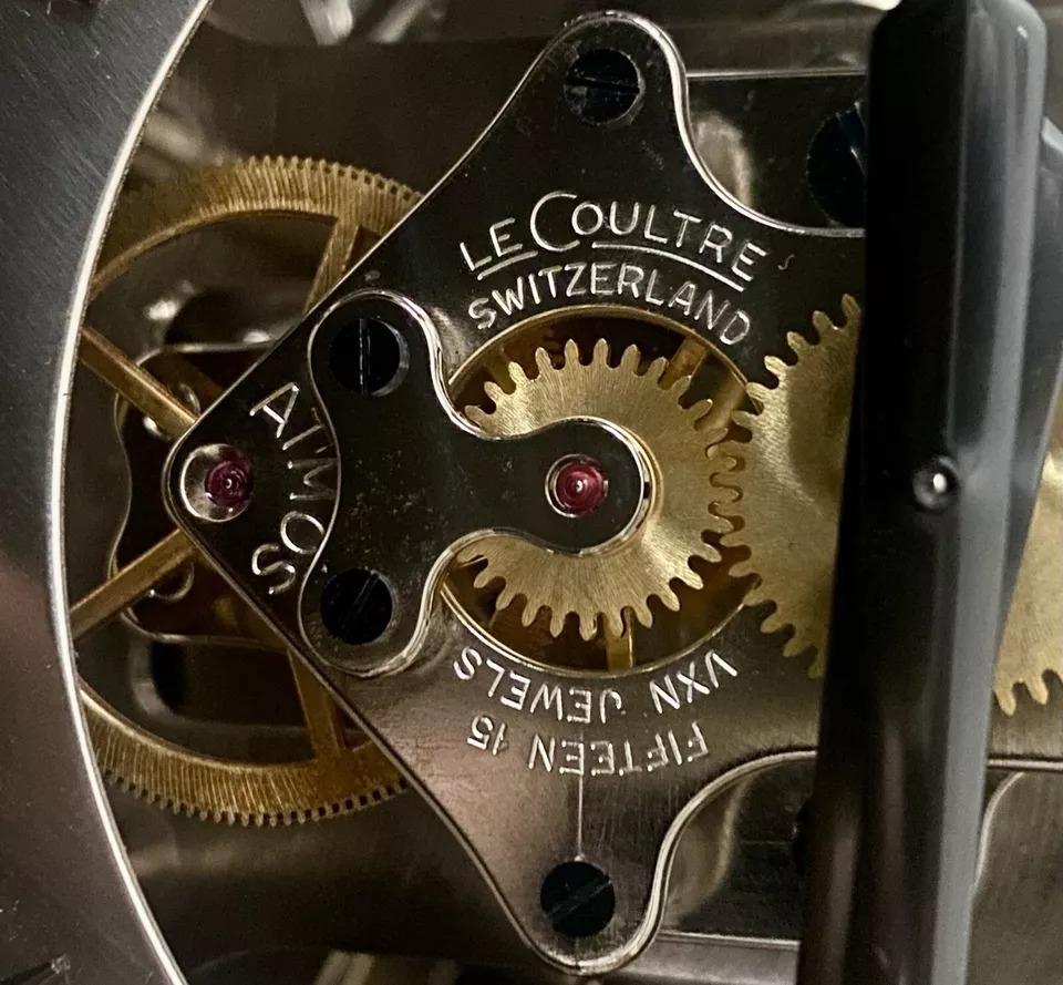 20th Century A Rhodium Plated Jaeger Le Atmos Clock Rare Bell-Jar Model Atmos Clock Ca 1950's For Sale