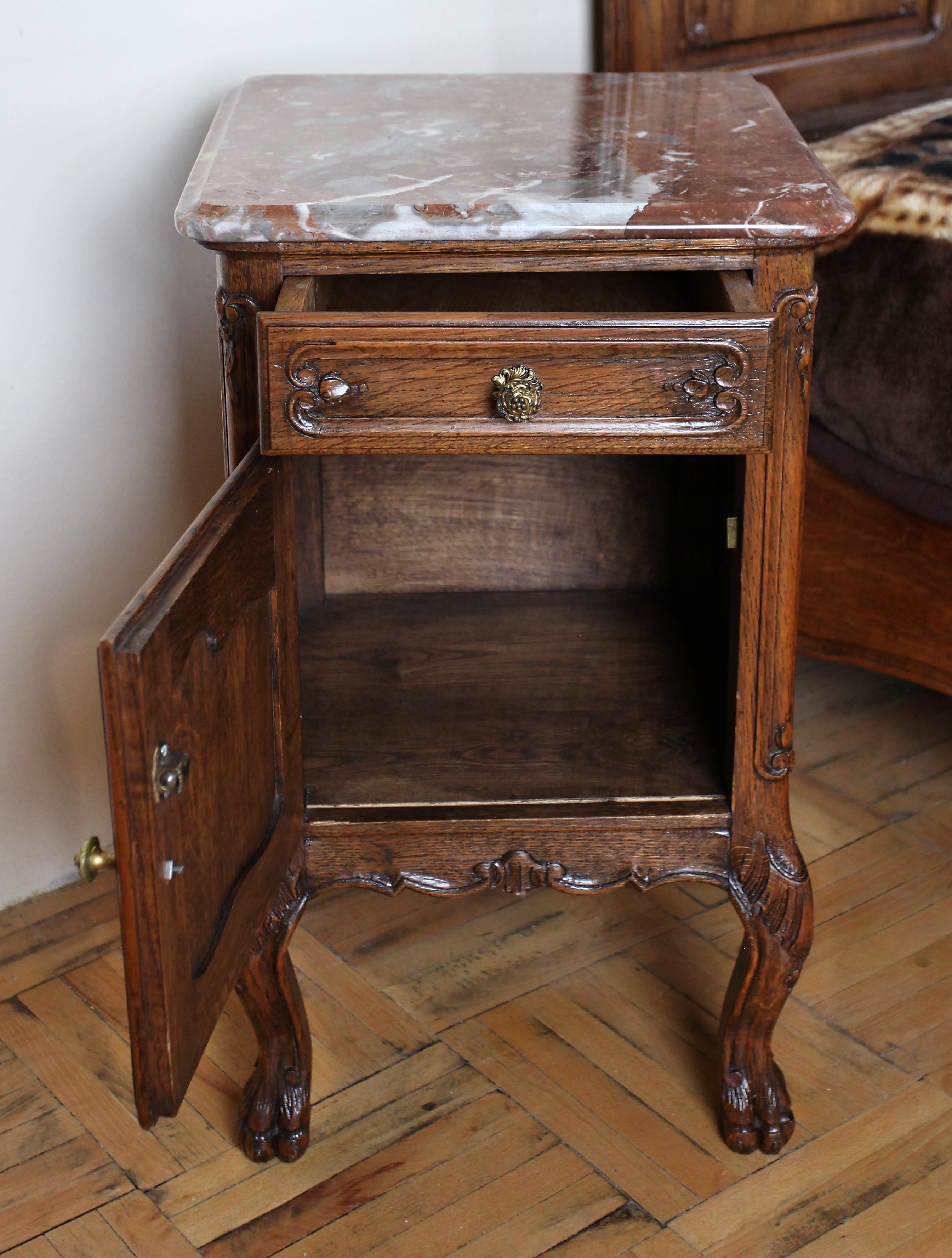 Mid-19th Century A richly carved antique bedroom. Solid oak For Sale