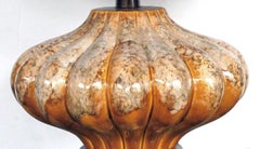 A Richly-colored American 1960's Gourd-form Drip-glaze Lamp