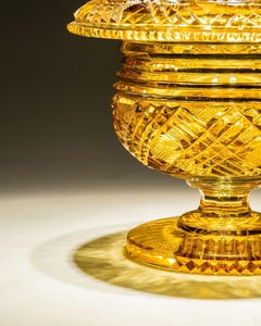 Richly Cut Amber Bowl