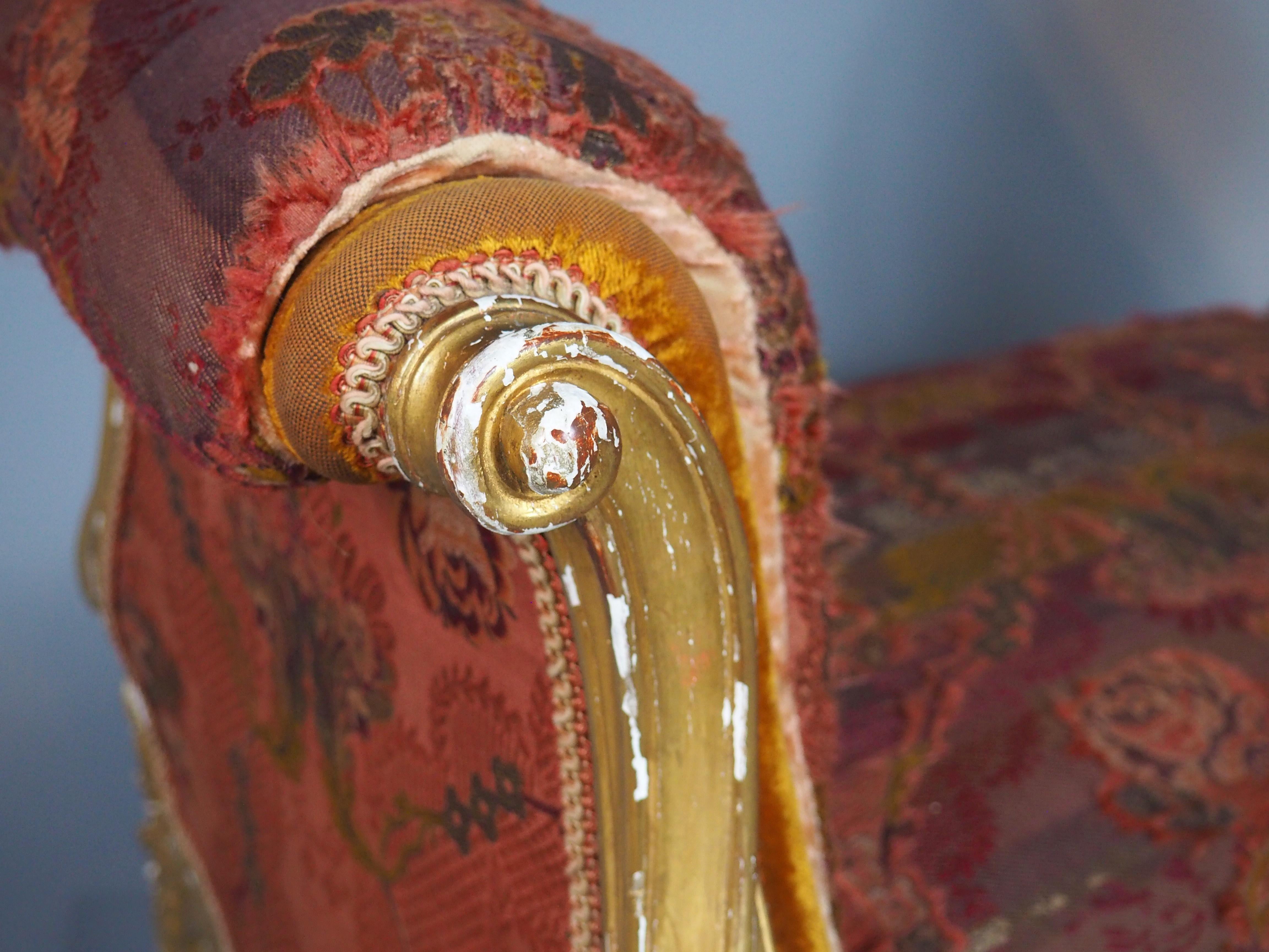 Eine reich geschnitzte CIRCA 1850 Französisch Louis XV Stil Giltwood Banquette im Angebot 2