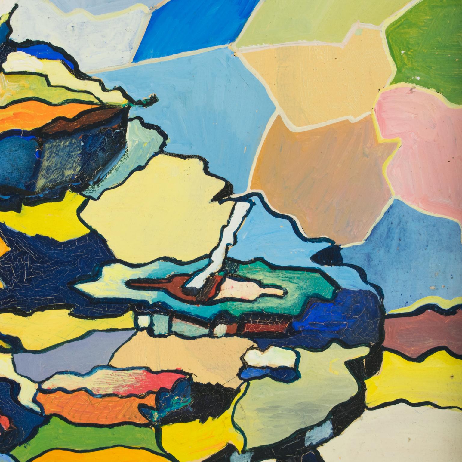 Abstraktes Stillleben im Kaleidoskop-Stil von A. Rigollot, postkubistisches Ölgemälde im Angebot 9