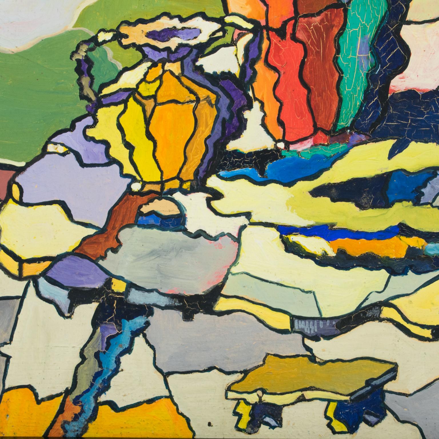 Peinture à l'huile post-cubiste Kaleidoscope - Nature morte abstraite de A. Rigollot en vente 10