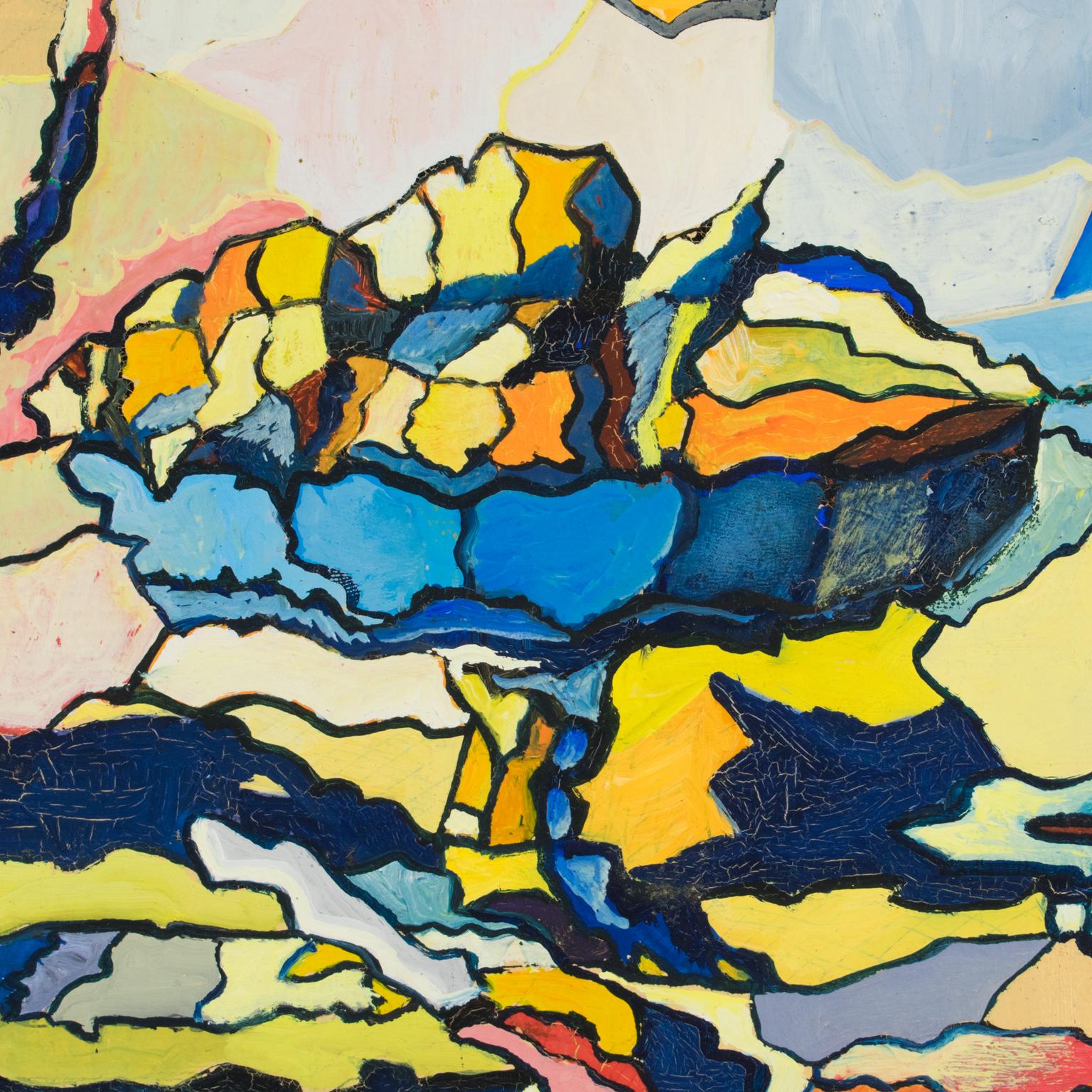 Abstraktes Stillleben im Kaleidoskop-Stil von A. Rigollot, postkubistisches Ölgemälde im Angebot 8