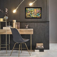 The Painter's Studio, Colorful Post-Cubist Oil Painting by A. Rigollot