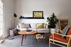 "Twist" Colorful Abstract Post-Cubist Oil Painting by A. Rigollot