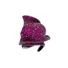 Ring from d'Avossa Masterpiece Collection with Rubies and Black Diamonds