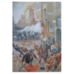 Antique Riot in Brussels by Georges Carrey