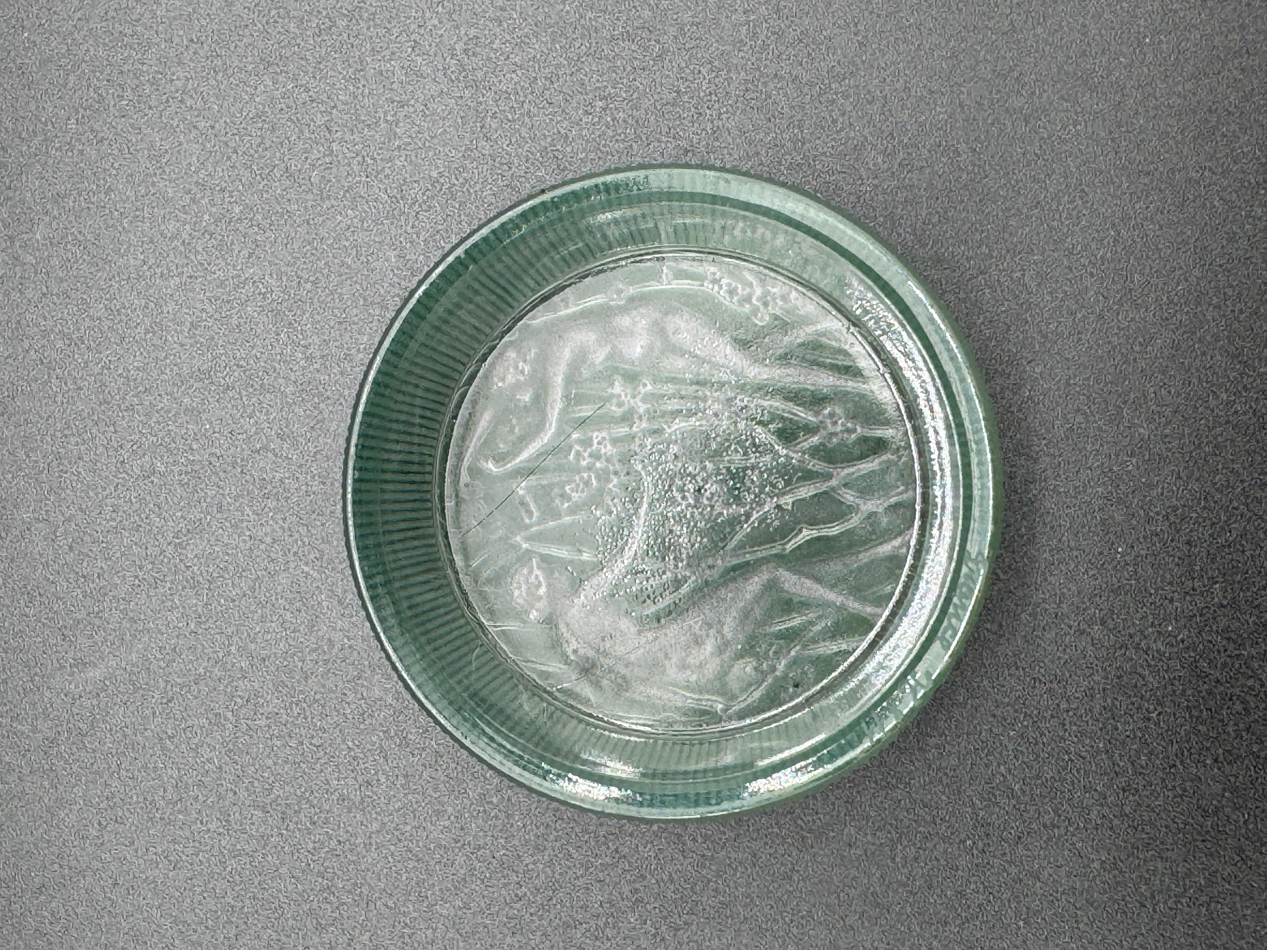 A R.Lalique 2 Figurines Glass Box. In Excellent Condition For Sale In SAINT-OUEN-SUR-SEINE, FR
