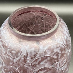 A R.LAlique Amythist Glass Monnaie Du Pape Vase