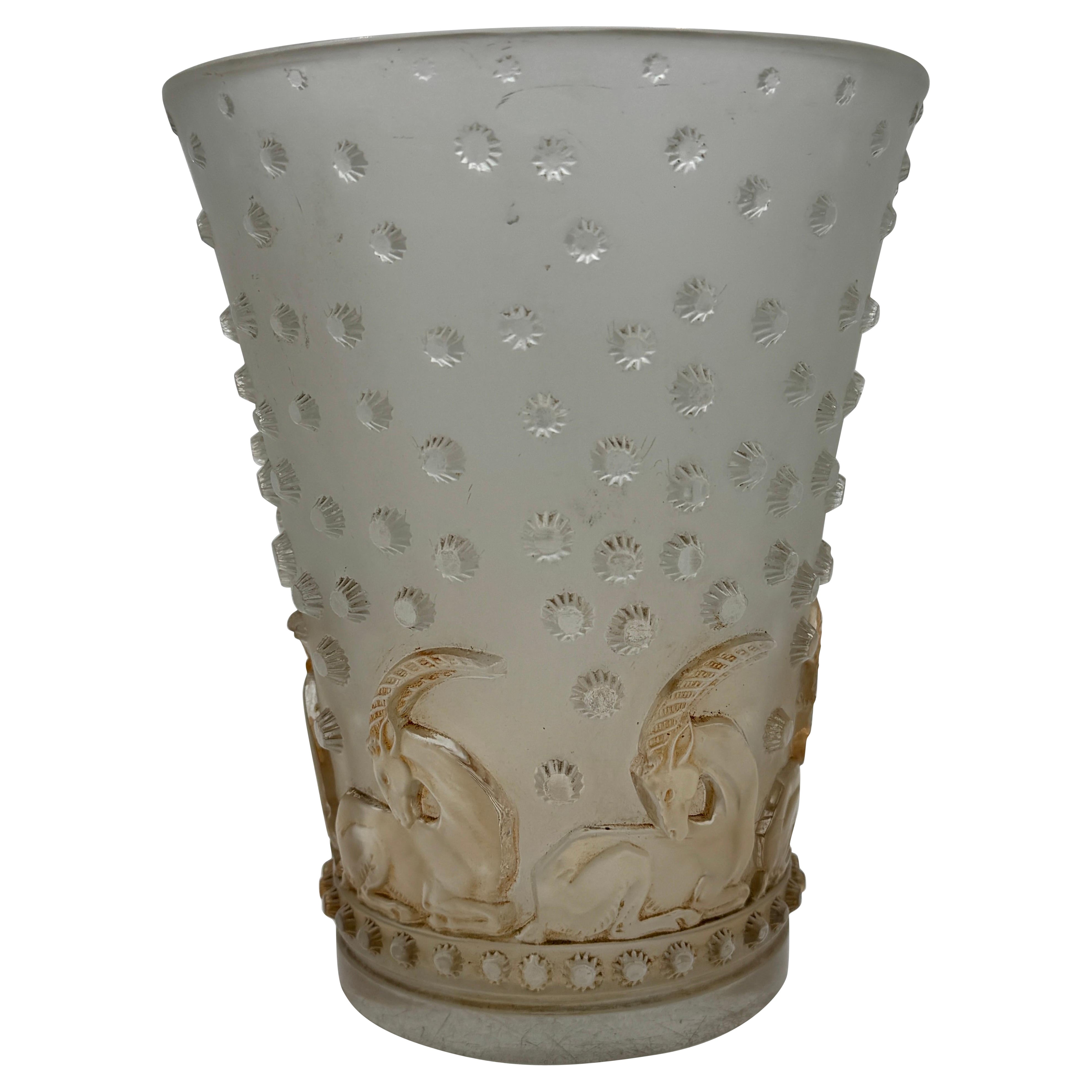 A R.Lalique Art Déco Ajaccio Glass Vase