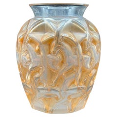 A R.Lalique  Art Deco Chamois Vase in Glass