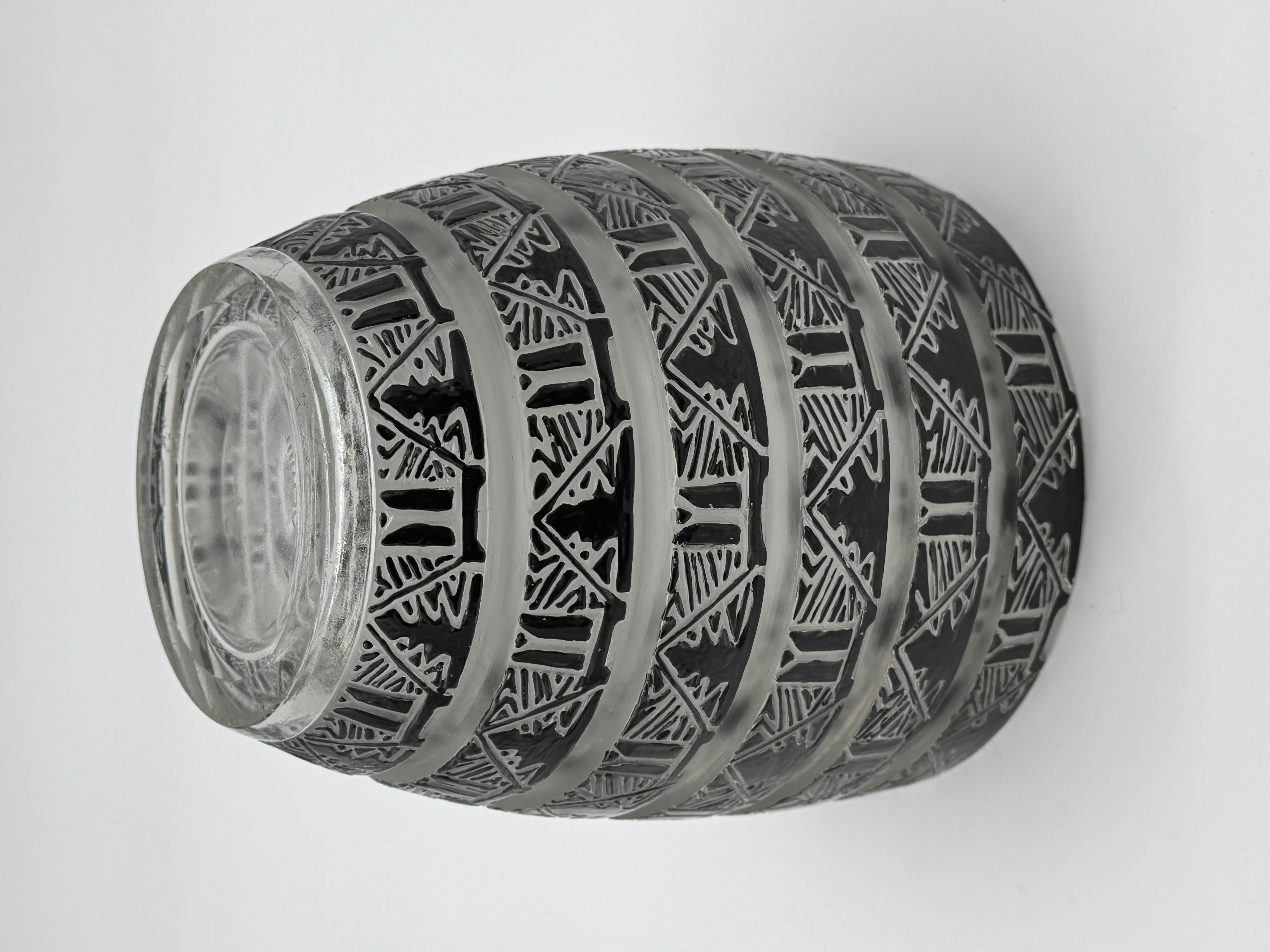 Early 20th Century A R.Lalique Art Déco   Enameled Lagarmar Vase. For Sale