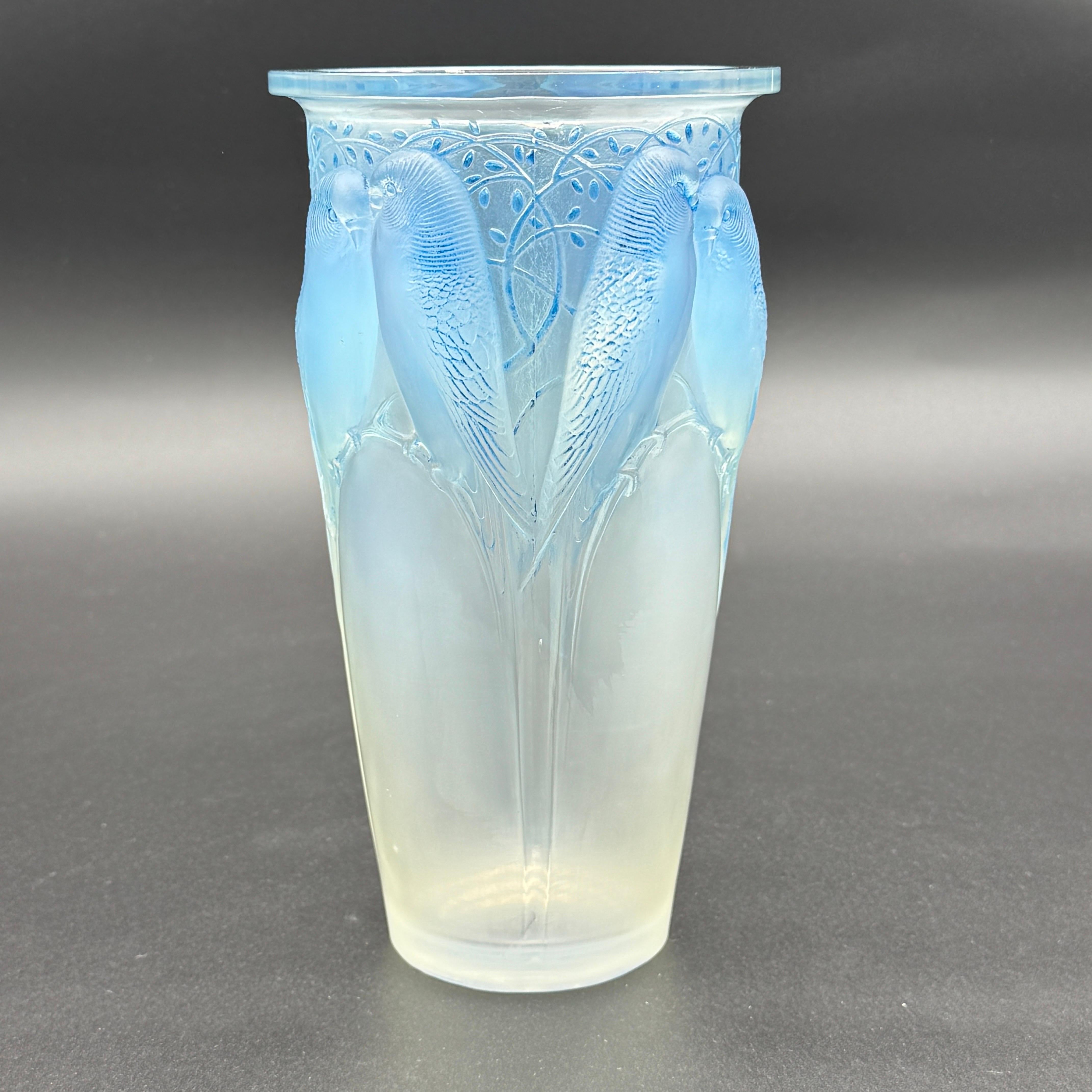 Stampato A R.Lalique  Vaso Ceylan in vetro Art Déco in vendita