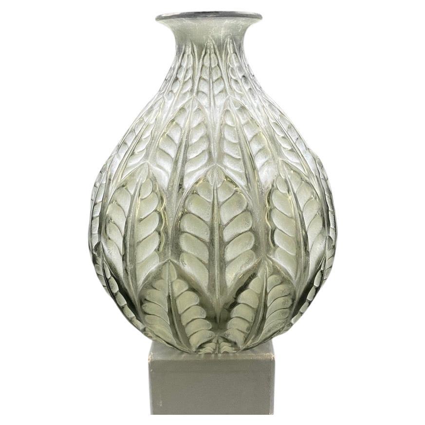 A R.Lalique Art Deco  Malesherbes vase in grey Glass