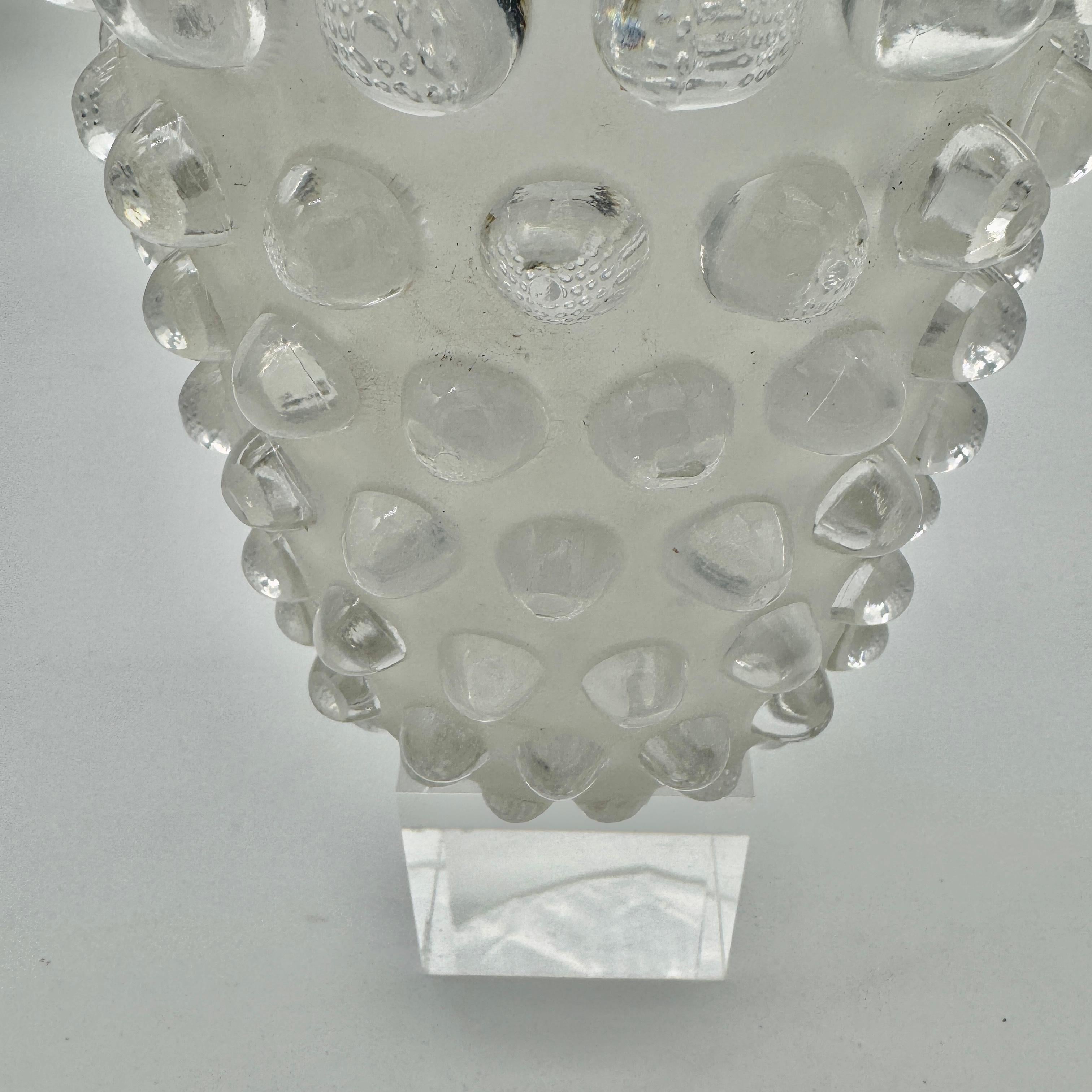 à R.Lalique Vaso Mossi Art Déco in vetro bianco in vendita 3