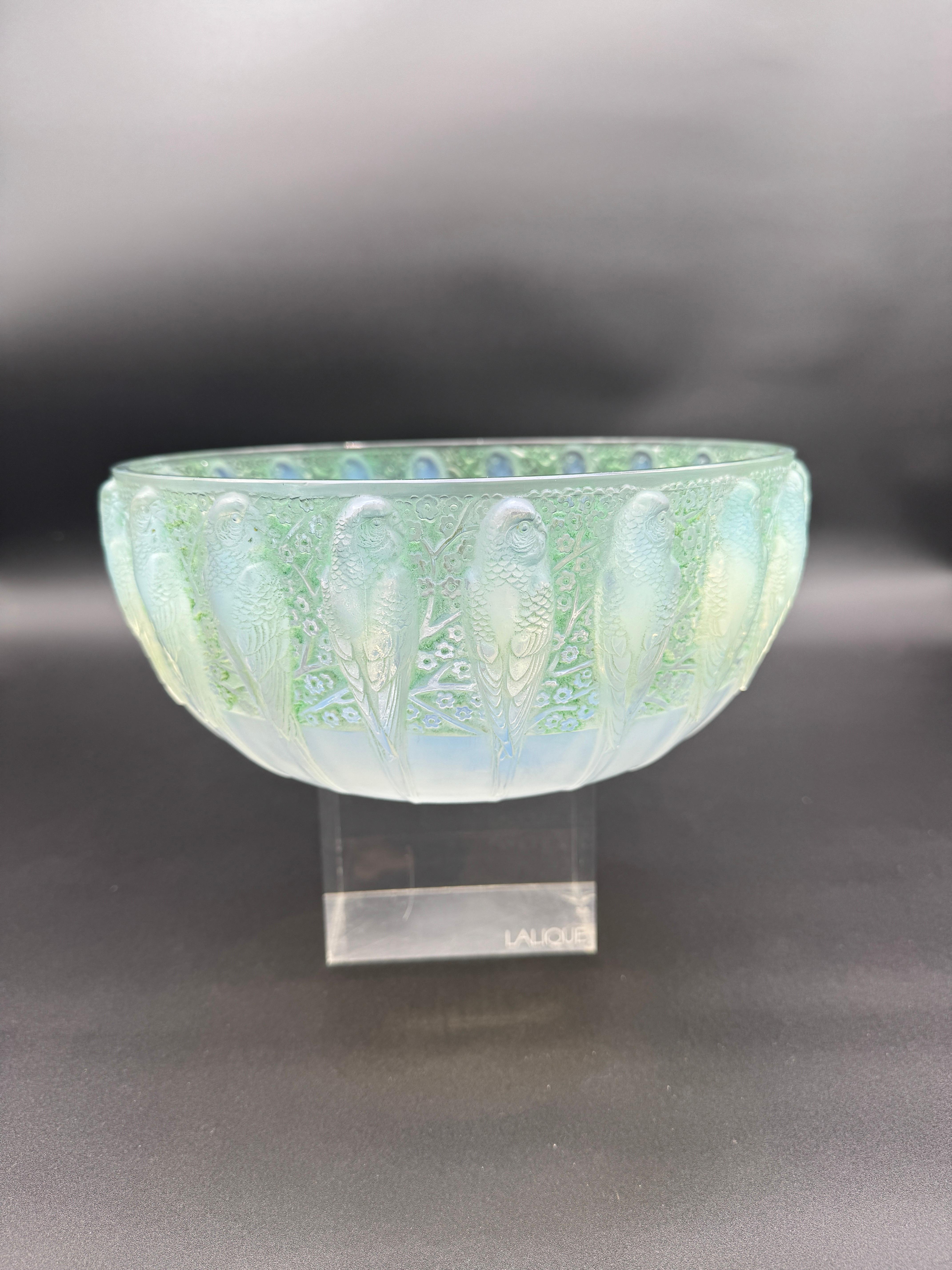 una Ciotola Perruches Art Déco di Lalique in vetro opalescente. in vendita 1