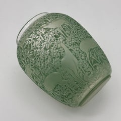 A R.Lalique Biches Art Déco  Glass Vase