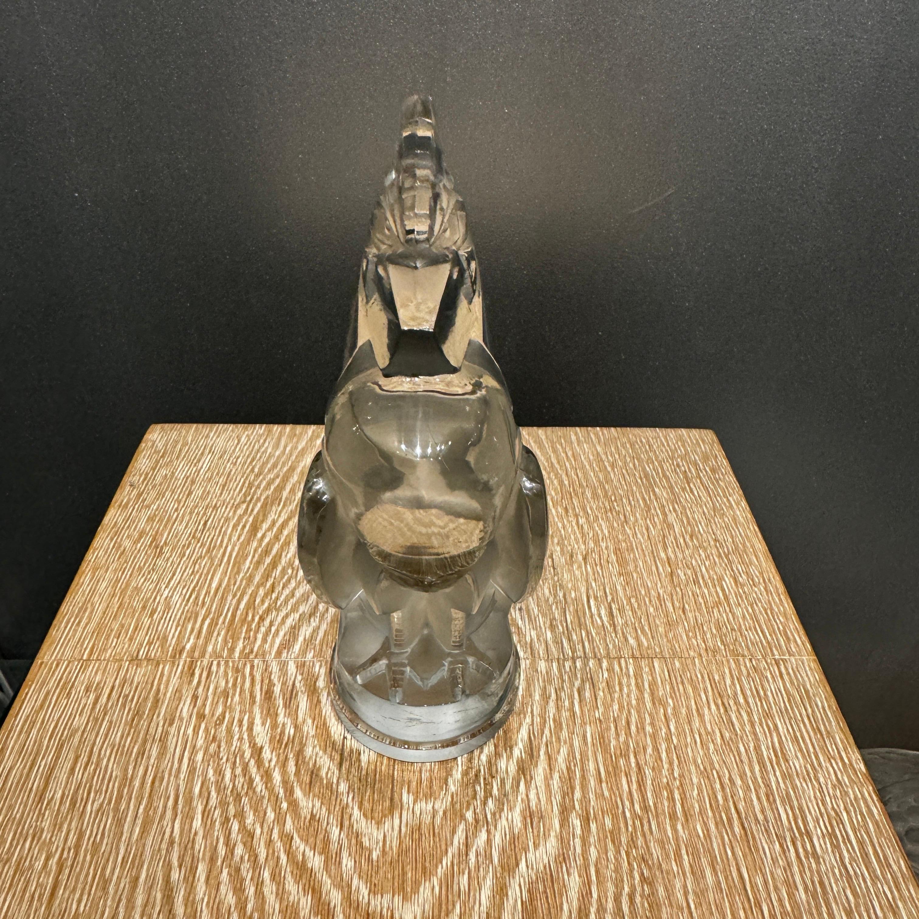 Glass A R.Lalique Coq Houdan Car  Mascot