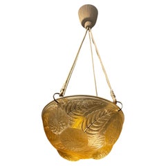 A R.Lalique Dahlias Glass art Deco Chandelier.