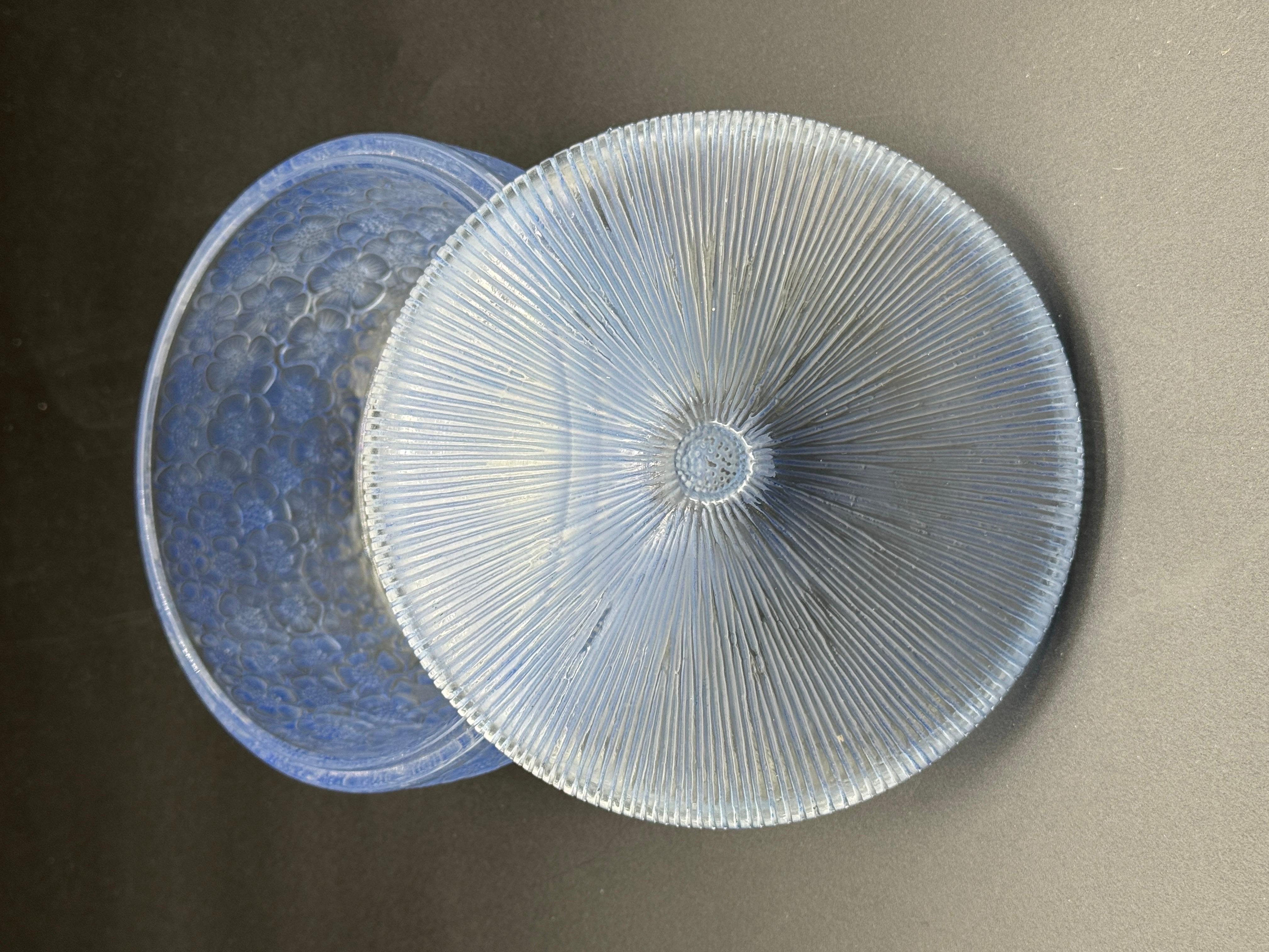 Molded A R.Lalique Eglantines Art Deco Glass Boxes