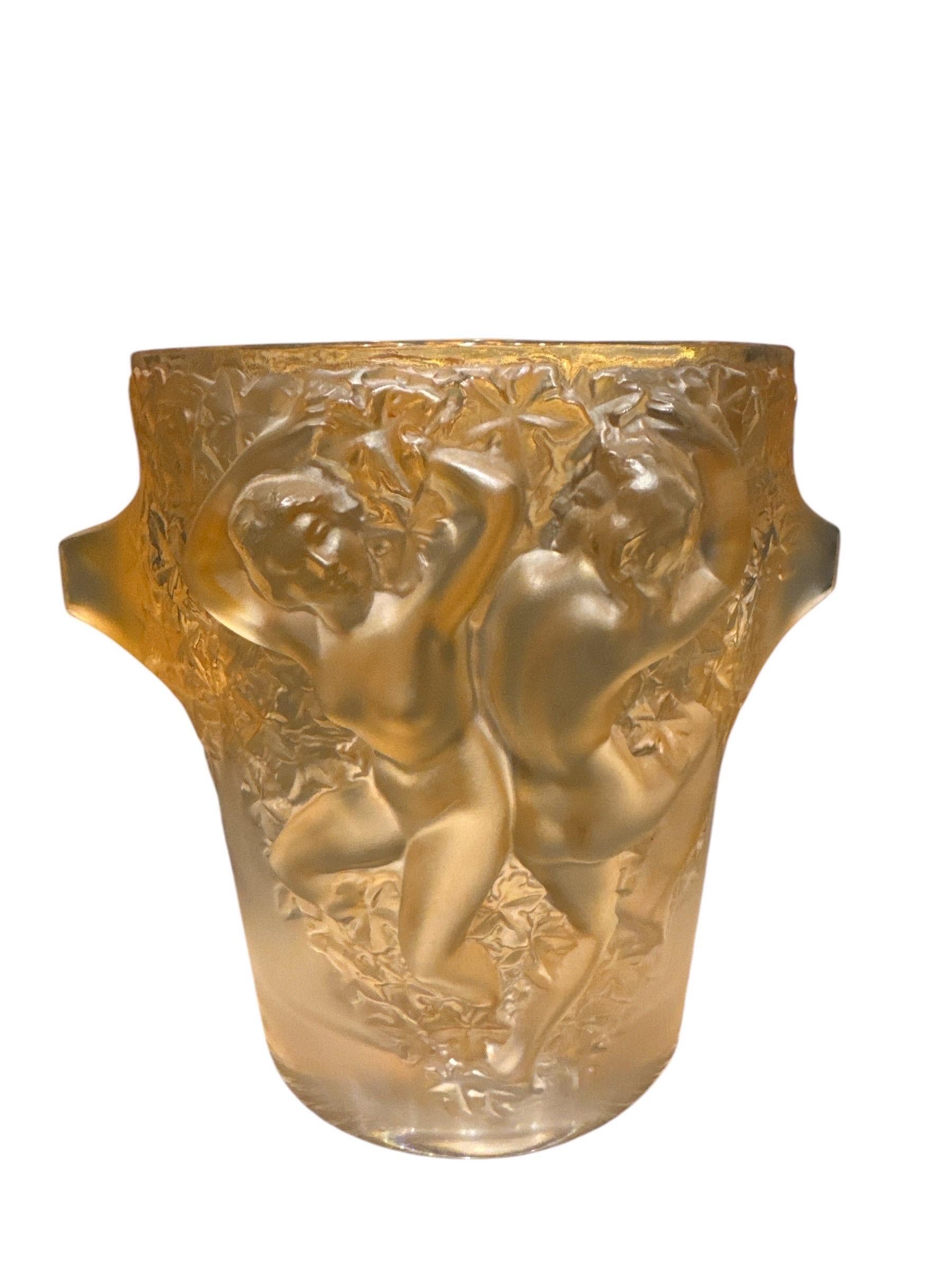 Metà XX secolo A R.Lalique Ganymède  Secchiello da champagne in vetro in vendita