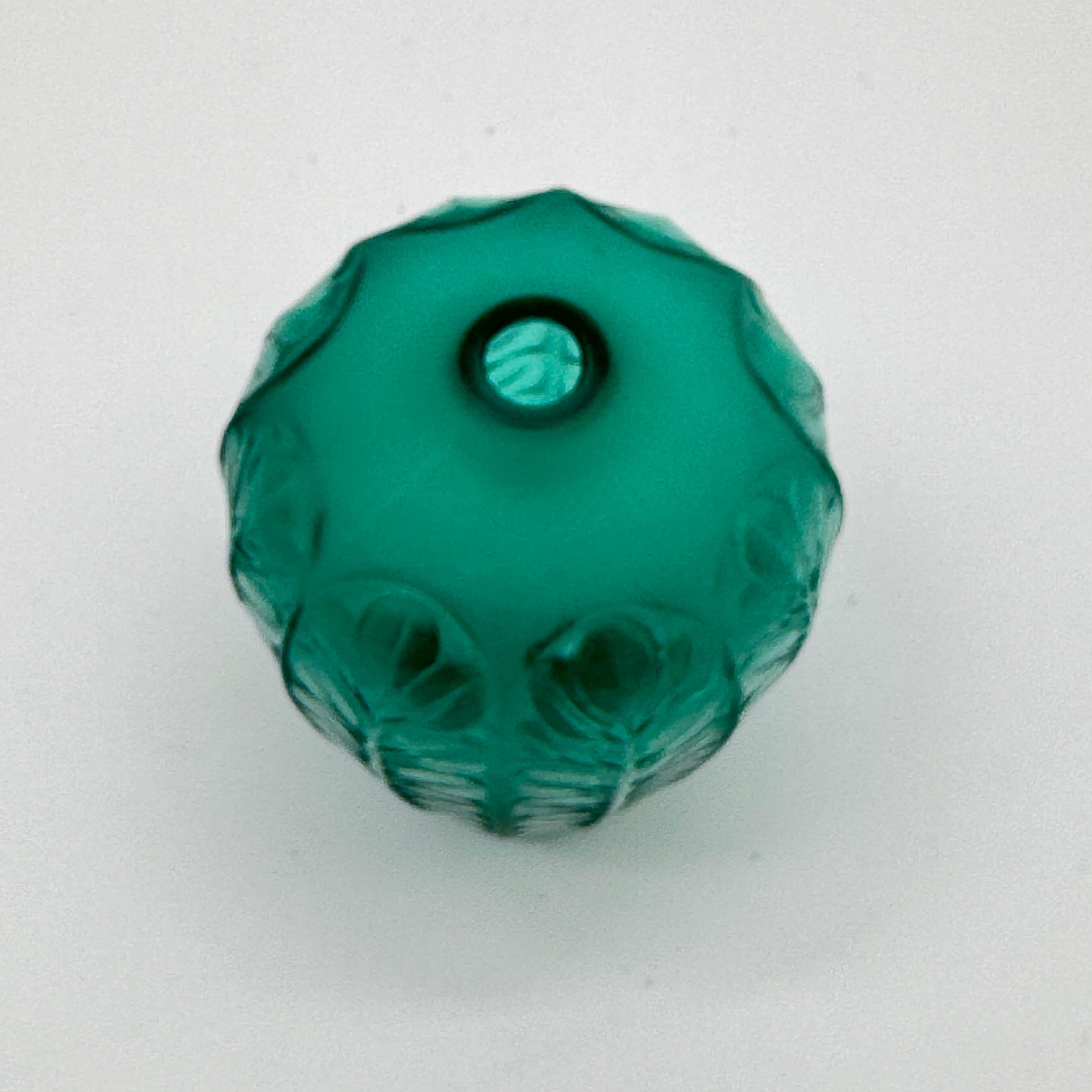 Glass A R.Lalique Green Art Déco Tournai Vase