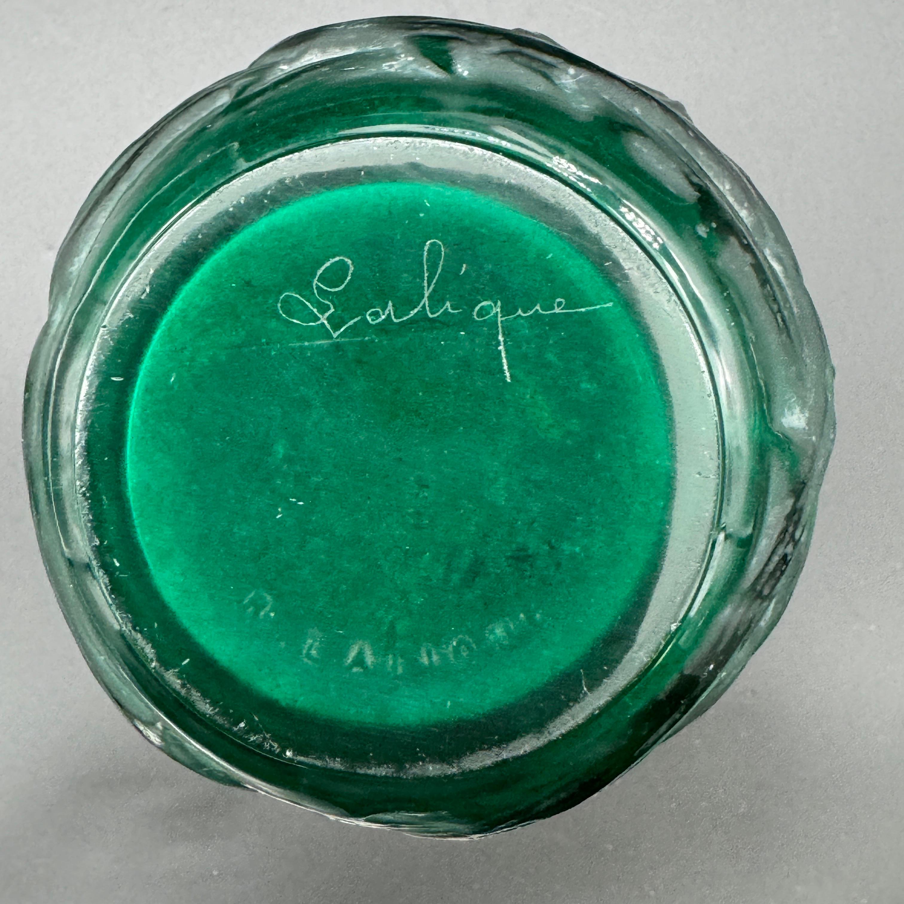 A R.Lalique green glass Art Deco Ronces Vase 3