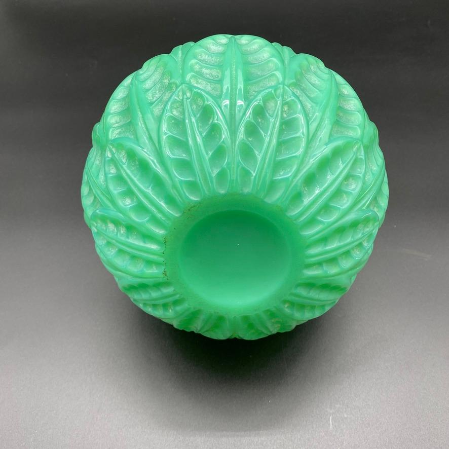 20th Century A R.Lalique Jade Malesherbes vase  For Sale