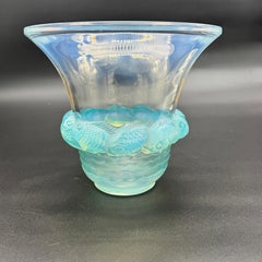 A R.Lalique Opalescent Glass Piriac vase.