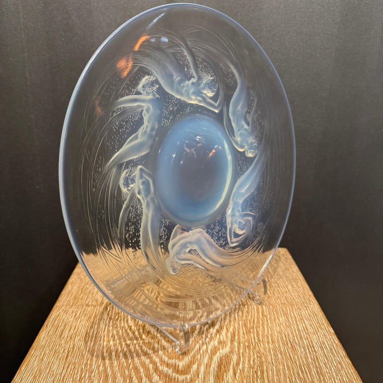 LALIQUE 跳ねる魚　トレイ A R.lalique Opalescent Mermaid Plate at 1stDibs