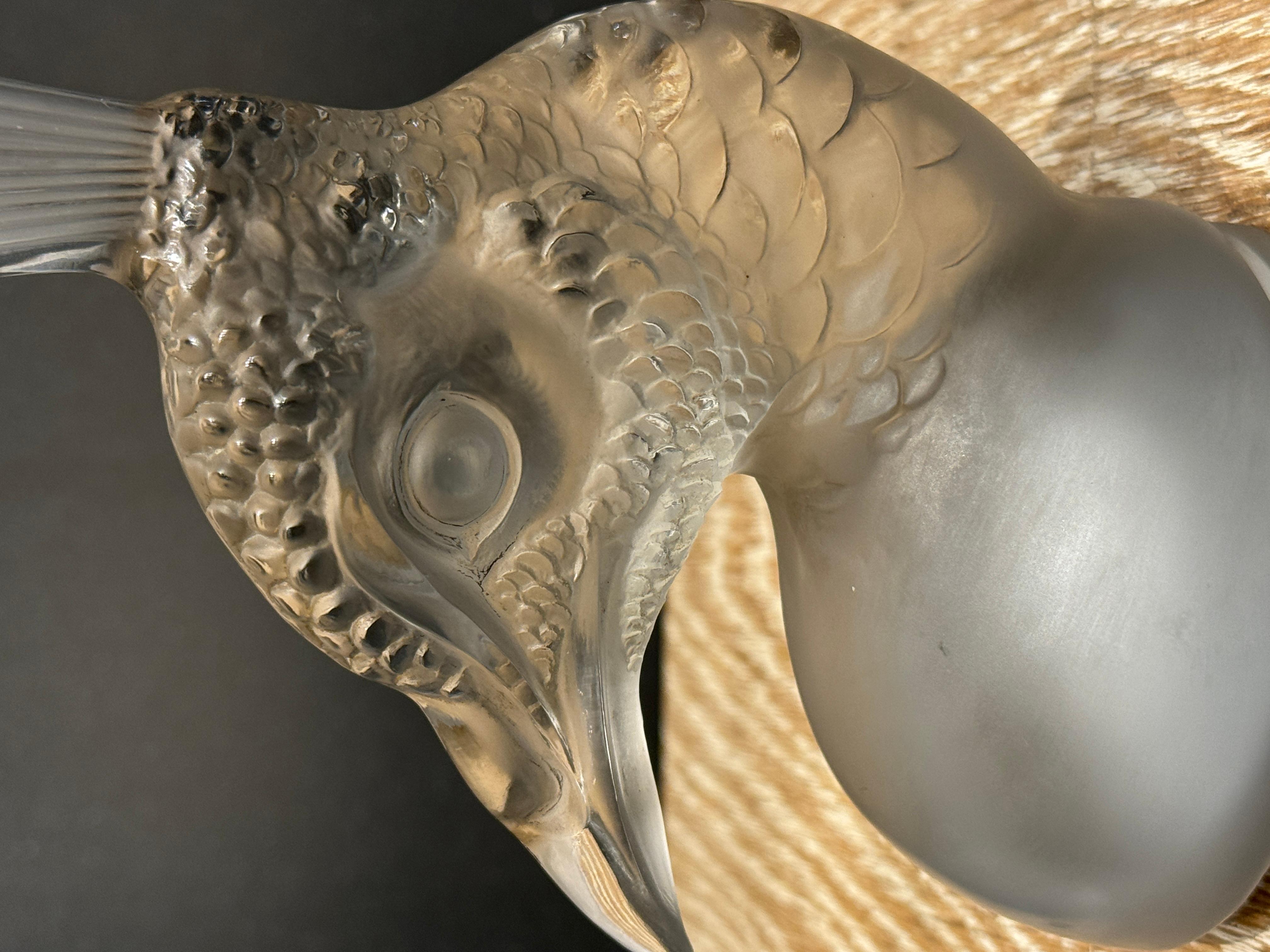 A R.Lalique Peacock Art Deco Glass Mascot 4