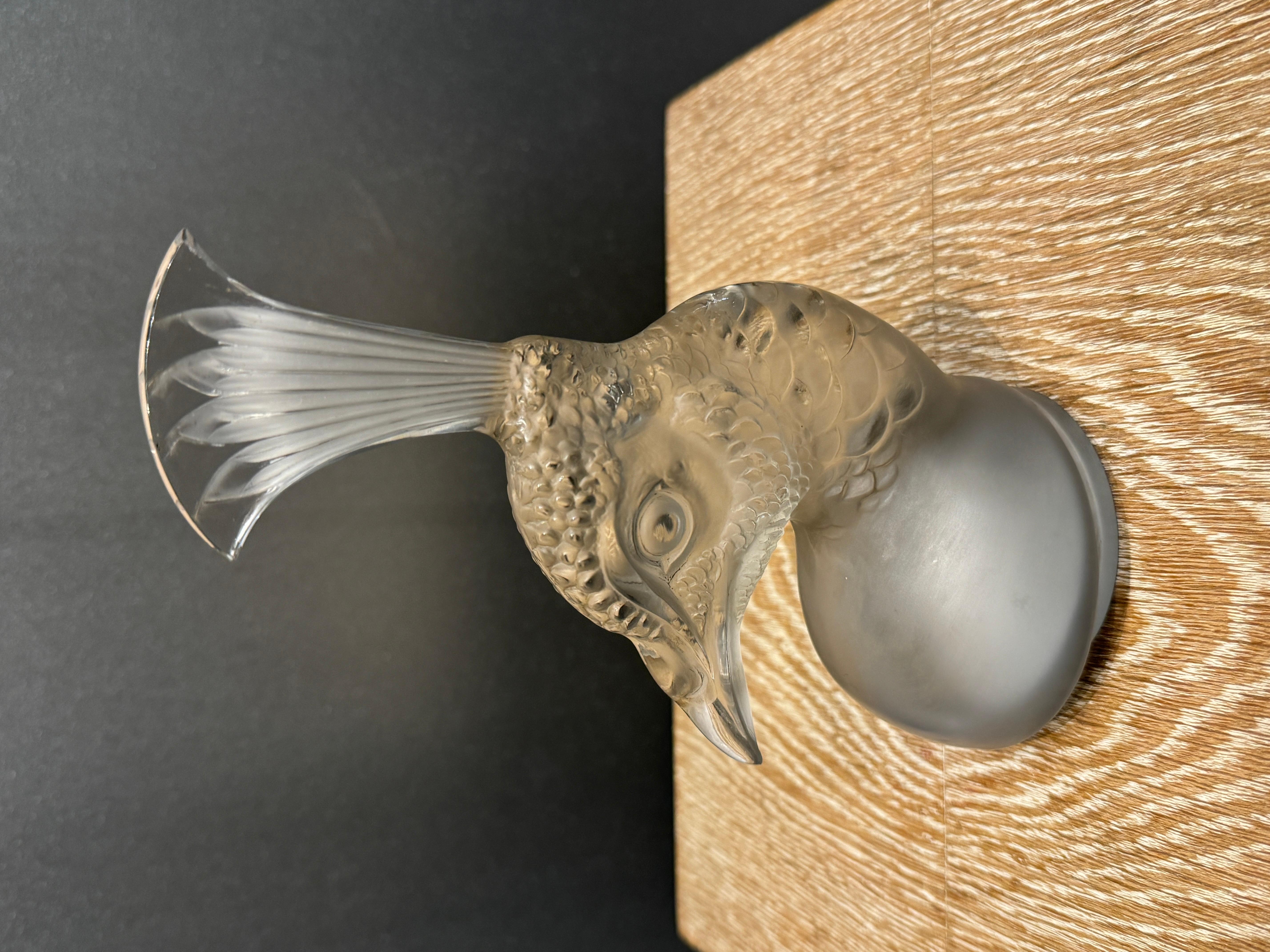 A R.Lalique Peacock Art Deco Glass Mascot 5
