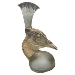 A R.Lalique Peacock Art Deco Glass Mascot