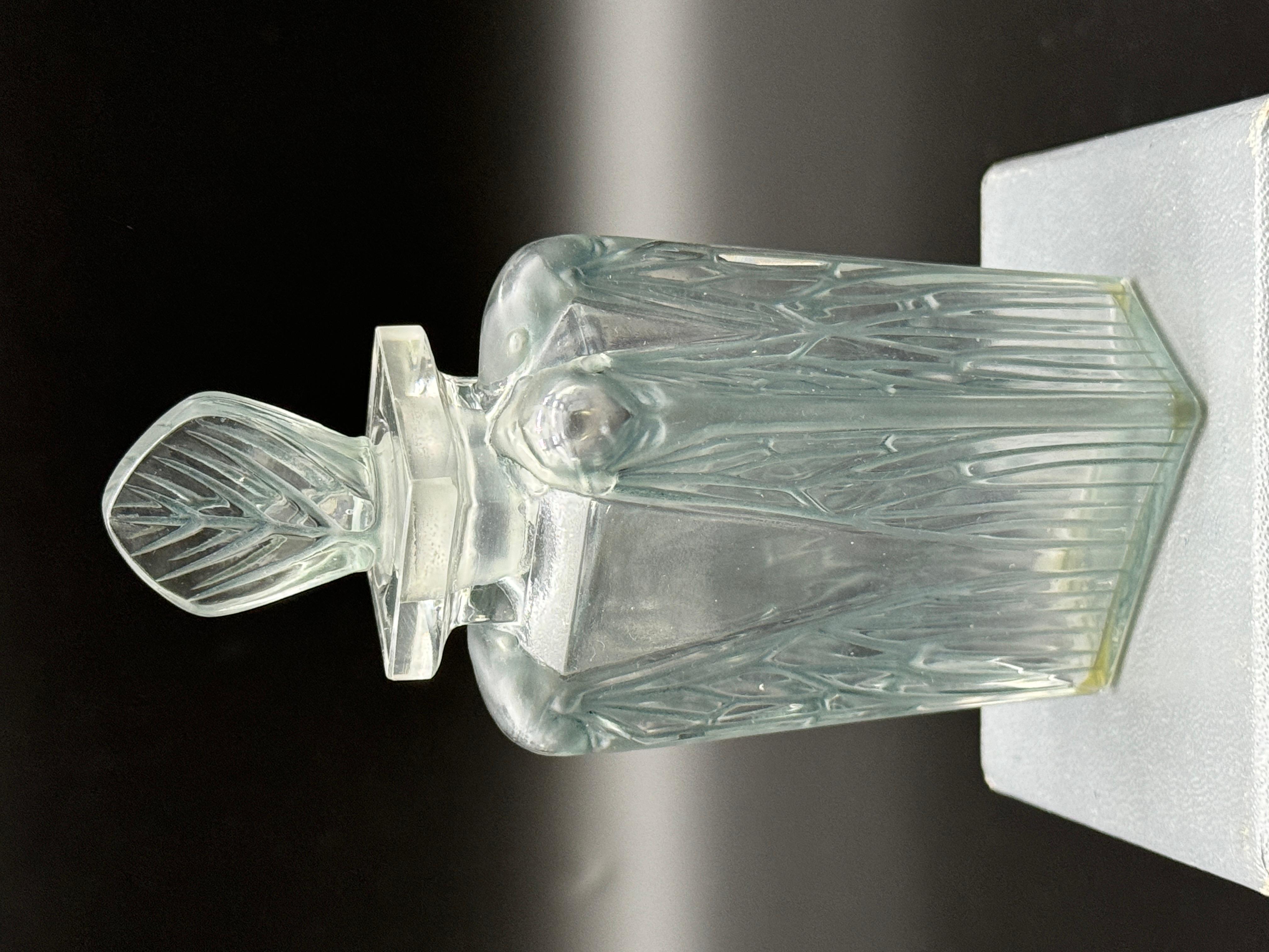 Blown Glass À R.Lalique Perfum
Bottle  Cigalia for the Roger  Gallet Perfums .