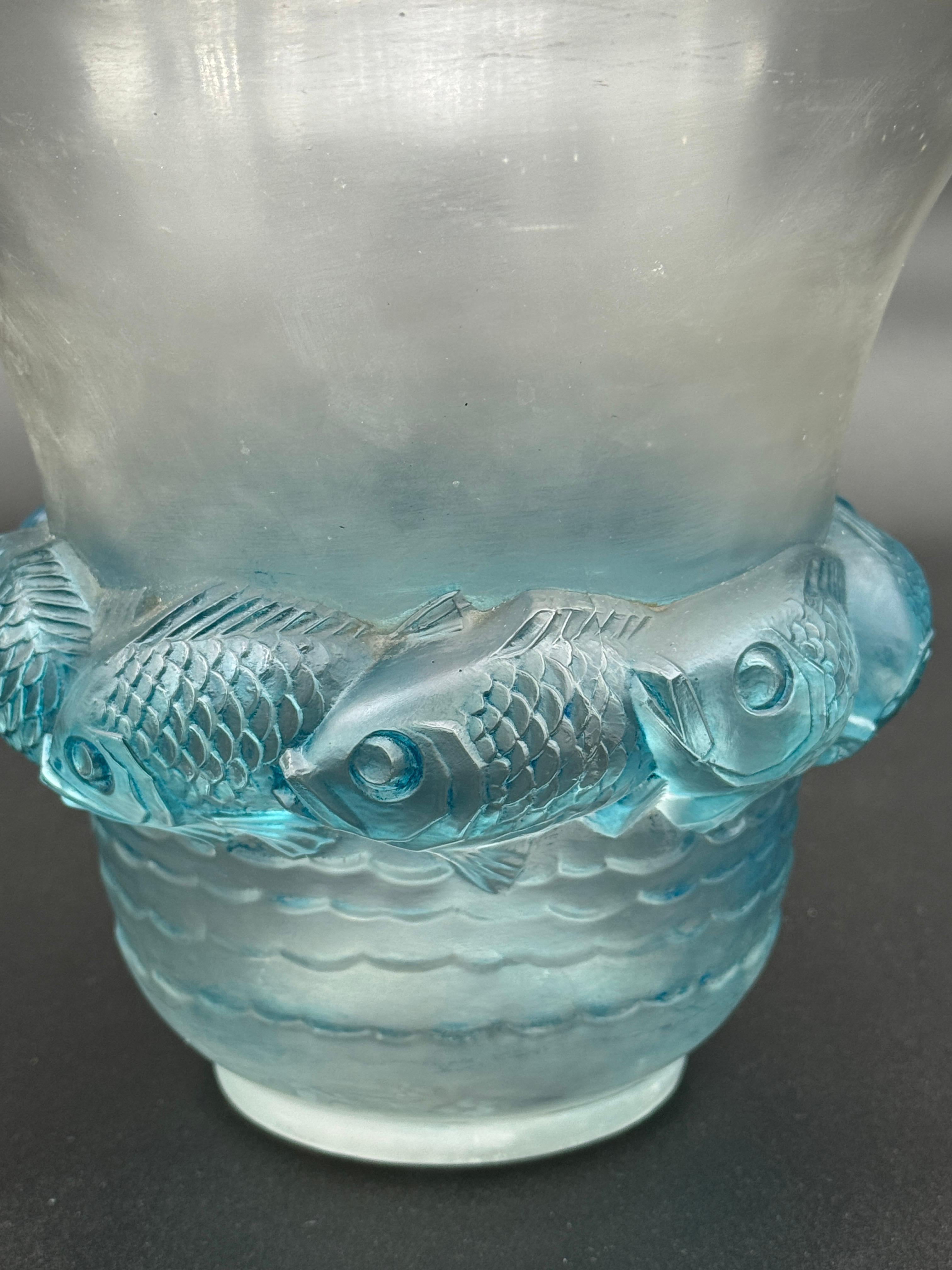 Art Deco A R.Lalique Piriac Art Déco Glass Vase For Sale