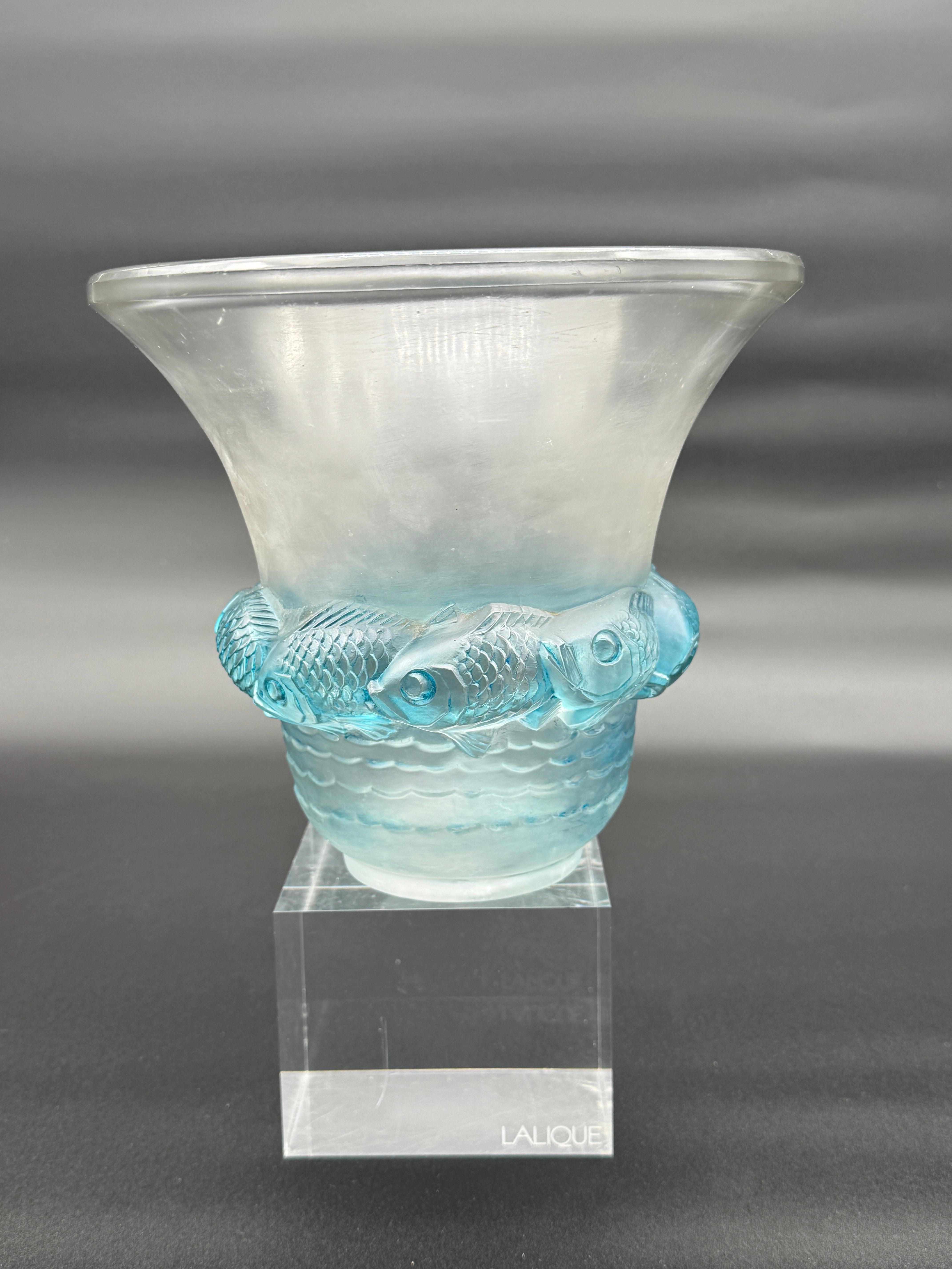 20th Century A R.Lalique Piriac Art Déco Glass Vase For Sale
