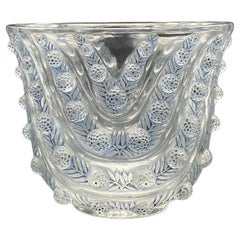 A R.Lalique Vichy vase in White and Patinated glass.