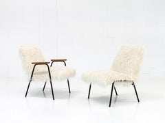 Ensemble de salon « Robert » Conçu par Pierre Guariche Tapissé en Pierre Frey