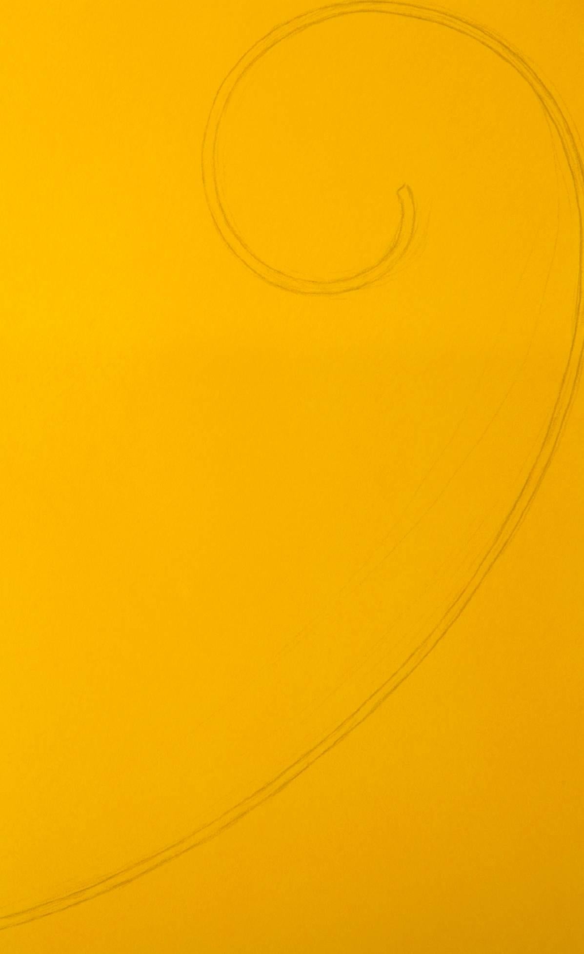 Moderne Sérigraphie en soie jaune « Figure bouclée » de Robert Mangold en vente