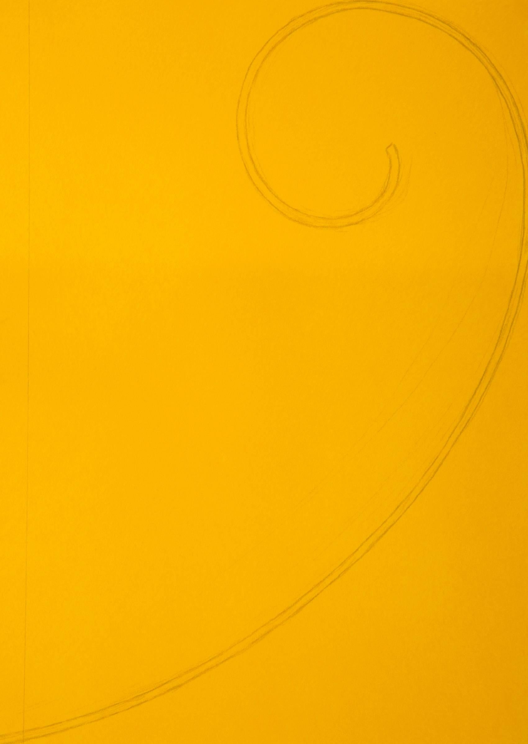 Américain Sérigraphie en soie jaune « Figure bouclée » de Robert Mangold en vente